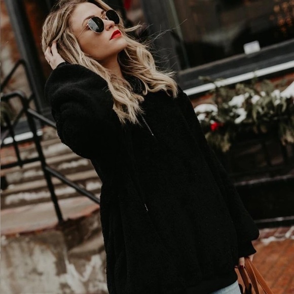 Winter Women Warm Fleece Hooded Fluffy Sweatshirt - Picture 2 of 5